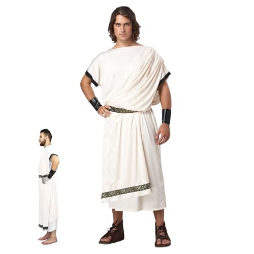 Costume de toge grec antique de qualité supérieure avec bracelets de ceinture rétro