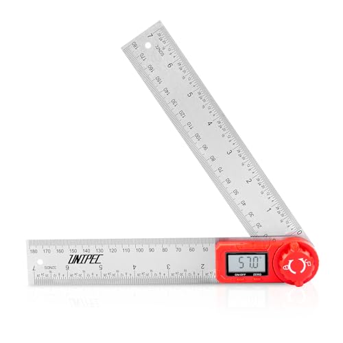UNIPEC Digital Angle Finder Protractor, Angle Finder Ruler,Stainless steel 7inch 200mm 7inch/200mm, Angle Measuring Tool for Woodworking,Carpenter,Construction,DIY Measurement (Stainless Steel)