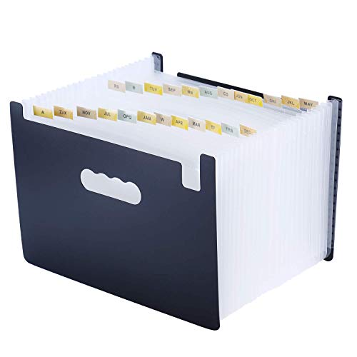 Kaka Mall Fächermappe A4 mit 12 Fächer Sortiermappe A4 PP Material Wasserdichtes Leichtes Design (Weiß)