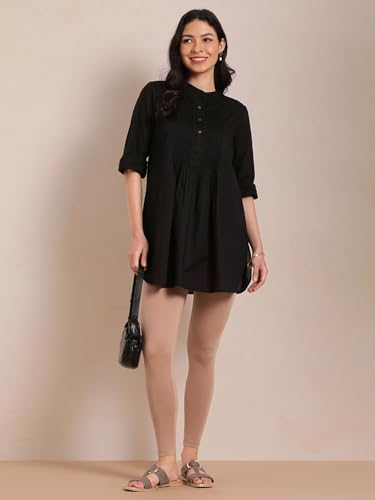 Image of TWIN BIRDS Super Stretchable Cotton Elasthane Fabric Ankle Length Leggings for Women