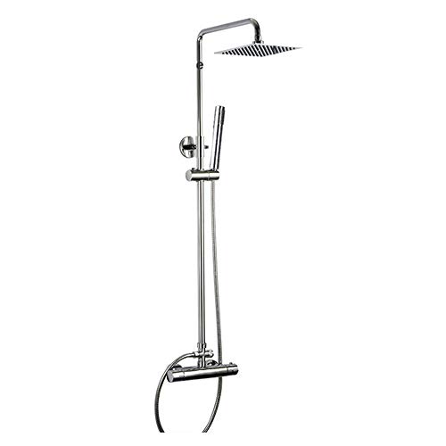 Système de douche thermostatique avec pommeau de douche à effet pluie en acier inoxydable