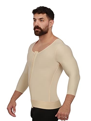 Isavela Male Mid Sleeve (3/4) Abdominal Cosmetic Surgery Compression Vest w/Zipper (MG06-MS)3