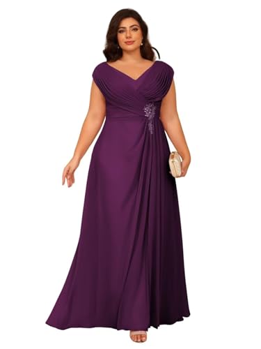 Image of Clothfun Simple V Neck Mother of The Bride Dresses Lace Appliques Chiffon Sleeveless Mother of The Groom Dress CYN014