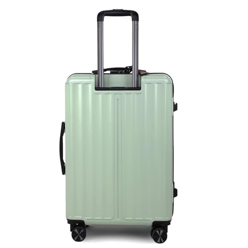 Image of Move-Meant Medium ROAMIFY Check-in Suitcase 66 Cm 8 Wheels Number Lock Poly Carbonat HPS Green Trolley Bag for Men & Women | 360 Degree Wheeling System Luggage | Trolley Bags for Travel