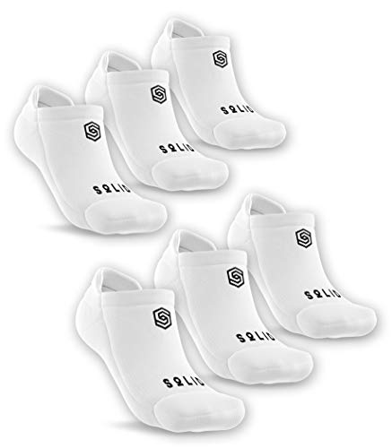 Athletic No Show Running Socks for Men and Women, Cushioned Performance, Lightweight Comfort Fit- Size X-Large (6 Pairs)