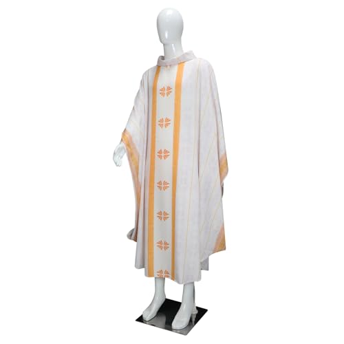 Men's Church Pastor Celebrant Chasuble Priest Vintage Robe Gown Cape Cassock Vestment White Red Green Purple3