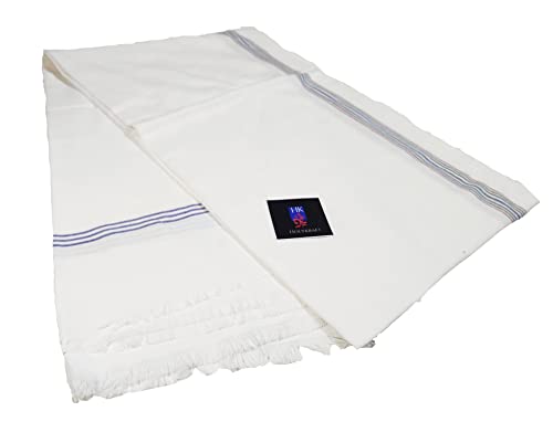 Image of 100% Cotton Soft Beautiful Plain White Single Bed Size Skin Friendly Summer AC Blanket /Khes /Dohar /Top Sheet Set /Chadar (Plain&White)