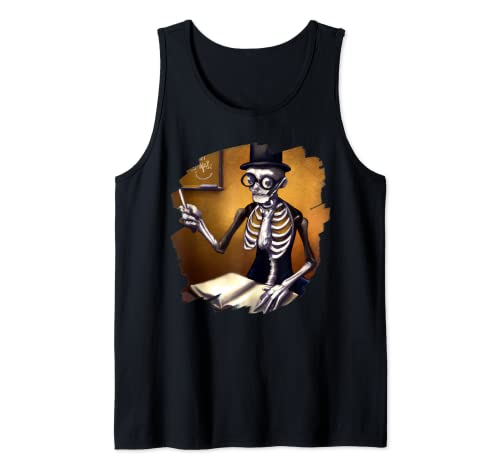 Lindo esqueleto divertido profesor profesor escuela Halloween Camiseta sin Mangas