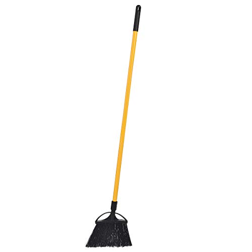Alpine Industries 10-Inch Rough-Surface Angle Broom with Unbreakable Fiberglass Handle - Sweeper, Wide