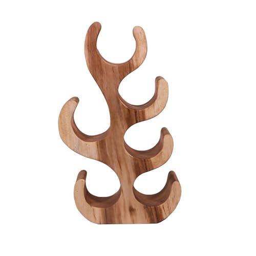 OWKAY Estante de Botellas de Madera Maciza Creativa Forma de Elefante Estilo Retro Chino Hecho a Mano Soporte de exhibición de botellero de Escritorio