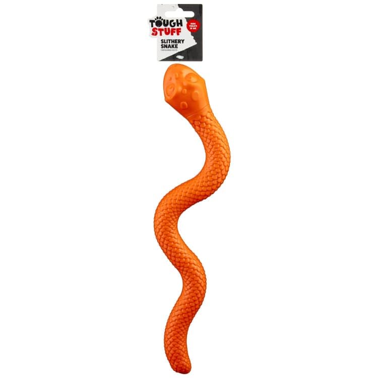BargainsMania Treat Snake Dog Toy - Orange - This Treeat Snake Dog Toy Is Perfect For Your Pet To Have Some Energetic Fun Whilst Searching For Treeats.