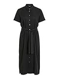 Kurzärmeliges Midikleid Object Female Midikleid Bindegürtel 42Black