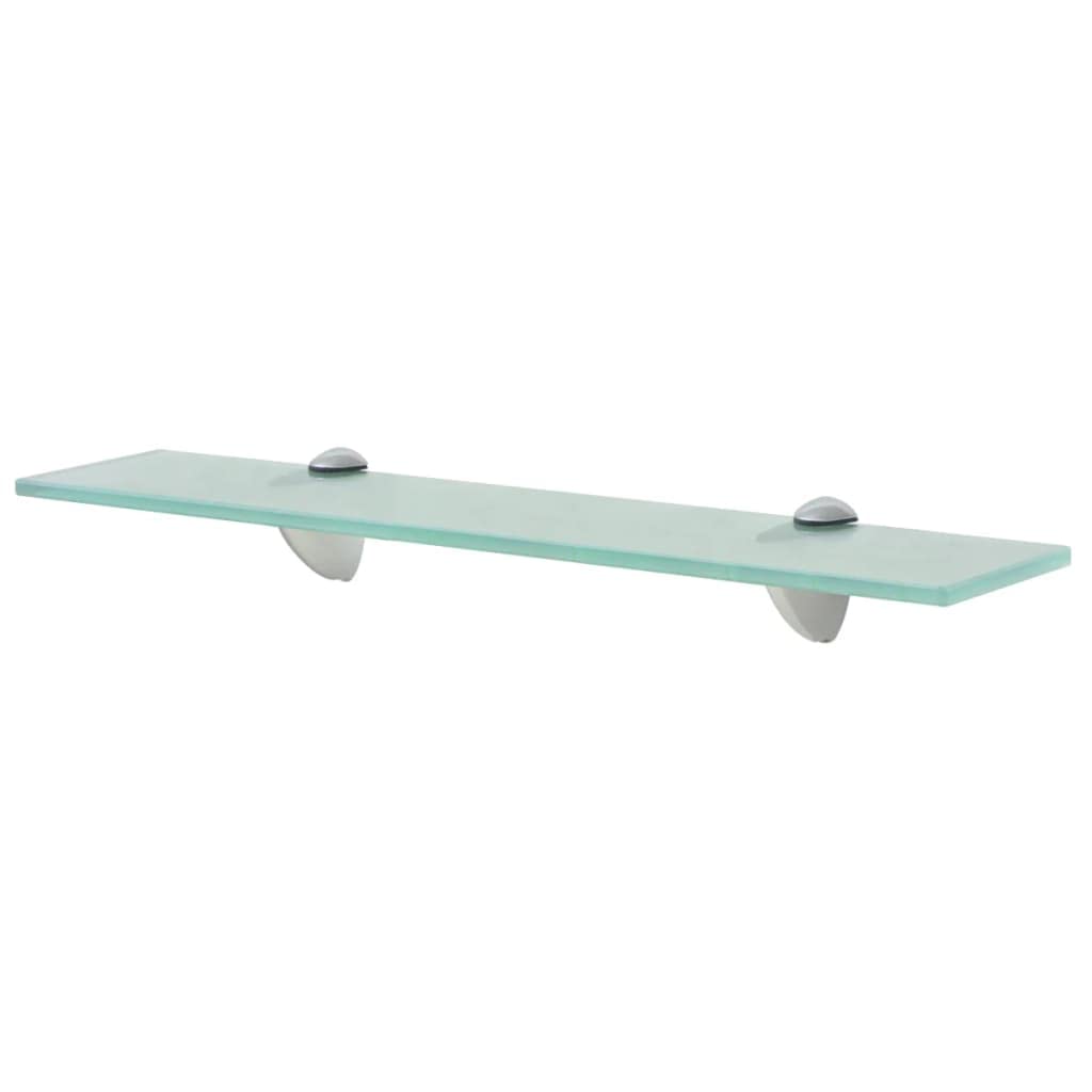 Juego de 2 estantes flotantes de cristal de 50 x 20 cm, 8 mm, cristal de seguridad con clips de aleación de zinc, diseño minimalista moderno, capacidad de carga de 10 kg, estantería de pared