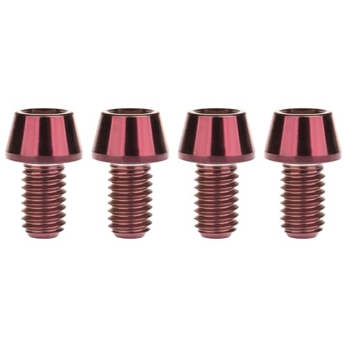Image of Titanium Ti Bolt M5x9 16 18 20 25 30 35 40 45 50 55 60mm Tapered Head Screws Pack of 4 (M5x9mm, Burgundy)