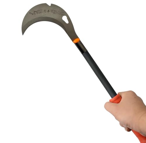 Roncola da Giardinaggio 52 cm – Ronca Machete con Lama Curva Affilata – Coltello da Esterno Full Tang – Per Potatura, Taglio Erba, Rami e Fieno – Art.07592