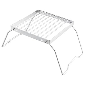 Folding Campfire Grill Grate, Grill Rack Stainless Steel Foldable Grill Stove Stand Ultralight, Charcoal Grate Cooking, Campfire Stand Portable Grid for Camping Hiking BBQ Fishing