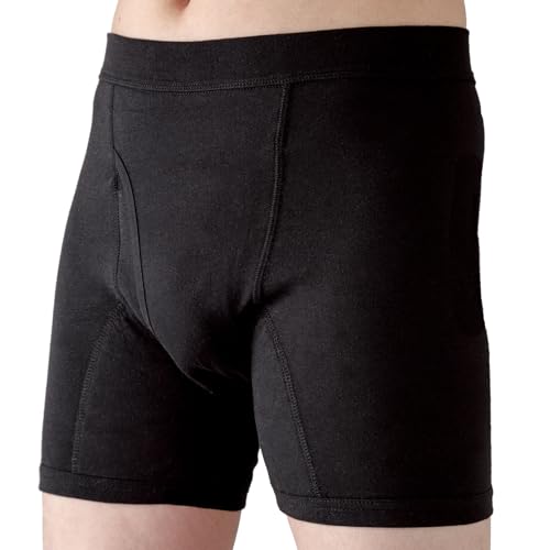 【ミスターパンツR《爽快7》】 綿 100cc (ブラック, L) 失禁パンツ 尿漏れパンツ 伝え漏れ防止 軽失禁 男性用 紳士用