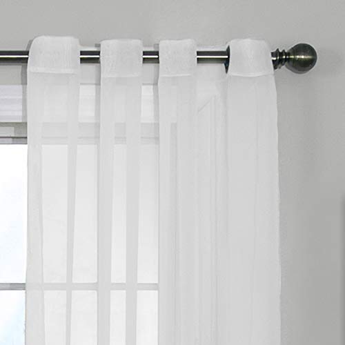 Curtain Fresh 11497059X120WH Arm and Hammer Modern Odor Neutralizing Sheer Voile Light Filtering Grommet Window Curtains for Bedroom or Living Room (Single Panel) - Image 2
