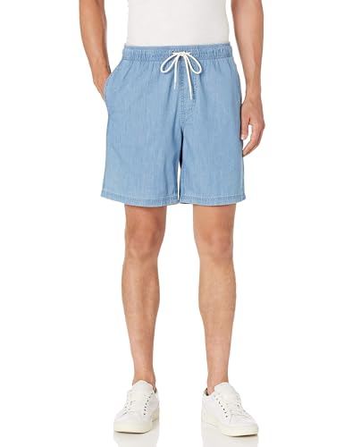 Image of Amazon Essentials Men's 8 inch Inseam Relaxed-Fit Cotton Drawstring Pull-On Walk Shorts, Summer-Weight