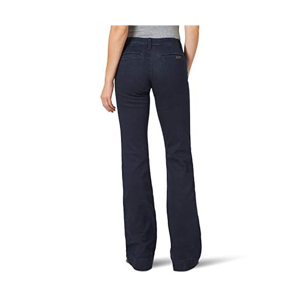 Wrangler womens Retro Mae Mid Rise Wide Leg Trouser Jeans, Dark Blue, 11 1 US