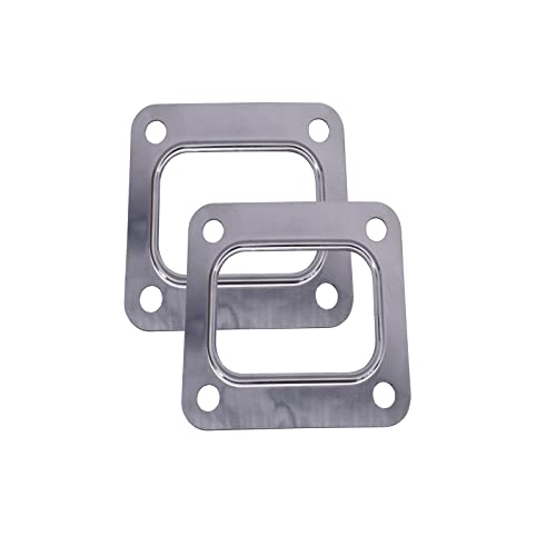 Image of 2 Pack T4 Turbo Turbocharger Inlet Gasket Open Stainless Steel Turbine Garrett Precisio