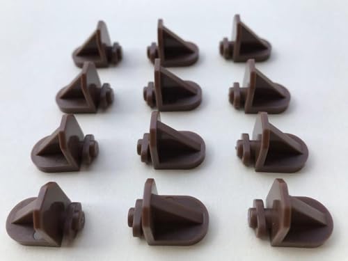 Twist-in Shelf Support Pins (12 Pack) for Kitchen Cabinets, Bookcases, Shelves Brown