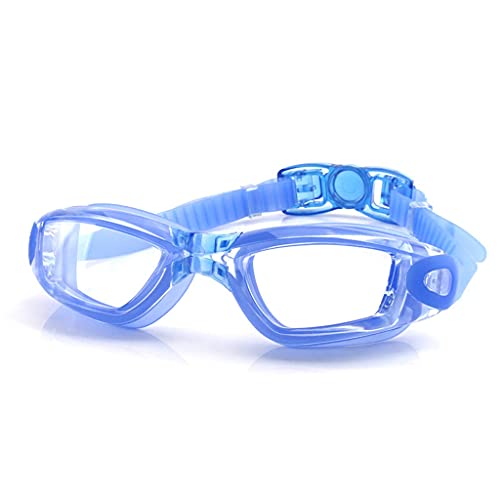 GYBBHia Myopia natación gafas de silicona gafas de silicona anti niebla UV óptico impermeable hombres mujeres adultos lente transparente ojo ojo(Blue,White)