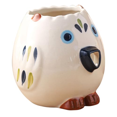 GRIRIW Owl Shaped Ceramic Egg Separator Kitchen Egg White Yolk Filter for Baking and Cooking Easy to Use Egg Divider Tool for Home Chefs and Baking Enthusiasts