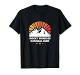 Maglietta vintage del parco nazionale delle montagne rocciose tutti i 62 uomini donne bambini. Ottimo regalo di abbigliamento per le persone che amano l'avventura, l'escursionismo, il campeggio, il camper, l'escursionismo, il viaggio estivo, il campeggio estivo, il viaggio di scuola, le grandi montagne fumose.