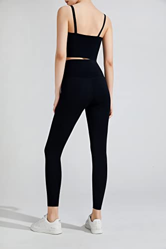 Sujetador deportivo de línea larga BaronHong acolchado con soporte integrado negro XL 5