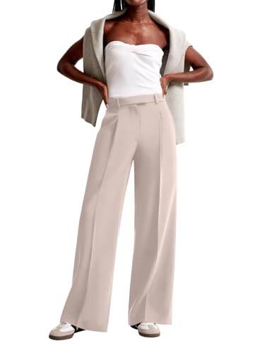 Image of NIMIN Women Wide Leg Pants High Waisted Business Casual Work Trousers Dressy Pants with Pockets