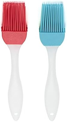 Baking Wizards Non Stick Silicone Mold Loaf Pan with Basting Brush - Dark Red