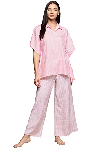Image of ZIYAA Women Women's Orange Rayon Night Suit Set