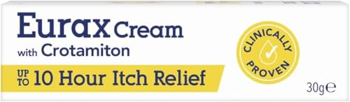 Eurax Itch Relief Cream Hydrating Relief from Itchy & Irritated Skin Alleviates Itching from Rashes Eczema Dermatitis & Chickenpox Dermatologist Recommended Contains Crotamiton 1 x 30g