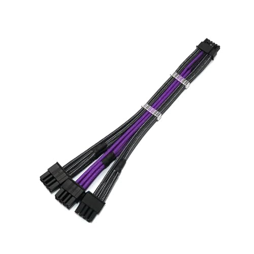 Cavo di alimentazione 12VHPWR da pin a 3x8 pin maschio Cavo PSU per PSU 16awg60cm Carbon viola