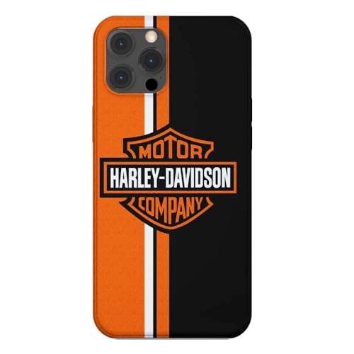 SUPER FABRIQUE Custodia in silicone morbida trasparente per Apple iPhone stampata in Francia, Harley Davidson Orange (iPhone 13 Pro Max), CO HD9