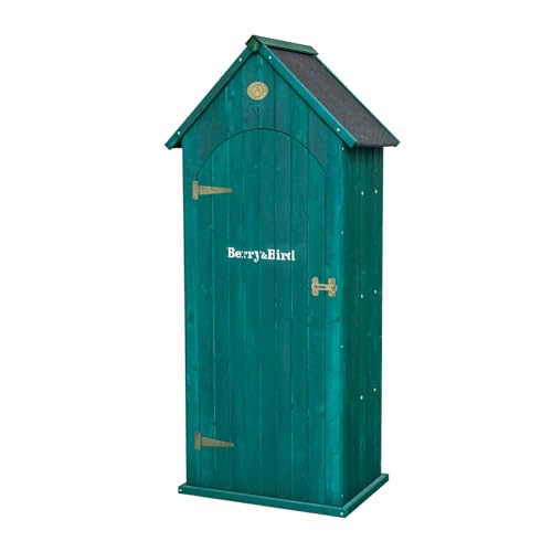 Berry&Bird Small Outdoor Storage Shed, Woodn Garden Storage Caninet Waterproof
