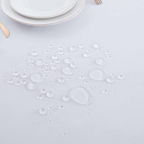 Image of FOLINS&HOME White Rectangle Tablecloth, 52 x 70 Inch Waterproof Table Cloth