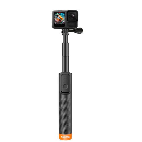 Suptig Selfie Stick flotante agarre de mano impermeable extensible selfie monopié compatible con GoPro Hero 13 Hero 12/11/10/9/8/7/6/5, DJI Action 6 5 Pro 5 4 3 y más cámara de acción
