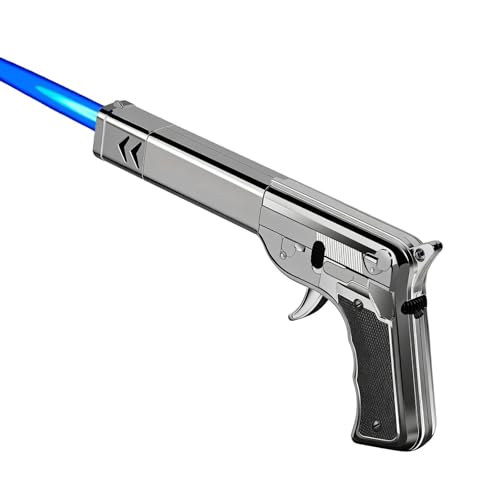 Encendedor antorcha llama azul con llavero negro miniatura 1