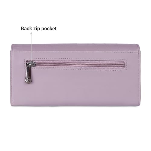 Image of Mochi Women Purple Faux Leather Casual Clutch with Premium Metal Logo (95-134)