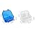 OTKARXUS Bird Bath for Cage- Multi-functional Bird Bath Tub Hanging Parrot Bathtub Shower Box Food Feeder Cage Accessory for Small Birds Canary Budgies Parrots Cockatiel Lovebird Hamster (Blue)