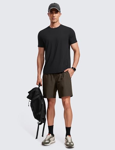 CRZ YOGA Mens Short Sleeve Shirts Quick Dry Workout Classic Fit T-Shirt Casual Daily Comfy Tee Tops3