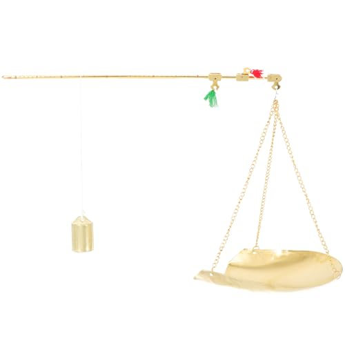 MOTHNUR Traditional Copper Ingredient Scale for Kitchen Use Lightweight Portable Chinese Medicine Weighing Scale with Material for Accurate Herbal and Food Measurement