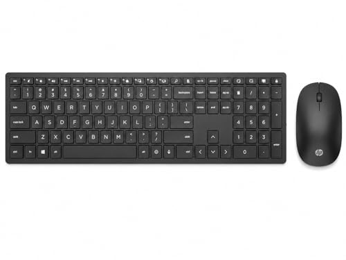 HP 710 Wireless Keyboard and Mouse Combo Slim Design with Silent Keys 2.4GHz Lag-Free Connection Multi-OS Compatible (Windows Mac Chrome) Black