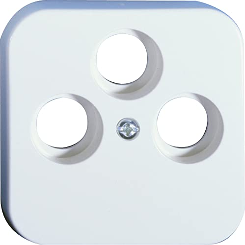 OPUS Abdeckung für Antennen-Steckdosen 3-Loch Alpinweiß OPUS 1 - Passend für gängige Antennensteckdosen, mit Befestigungsschrauben