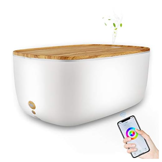 Smart Wi-Fi Essential Oil Diffuser,2000ML Aromatherapy Diffuser Work with Alexa,3 Mist Waterless Auto-Off Humidifiers for Bedroom Office(32H,Updated)