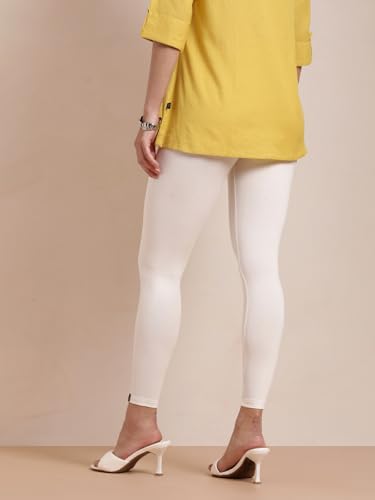 Image of TWIN BIRDS Super Stretchable Cotton Elasthane Fabric Ankle Length Leggings for Women
