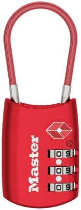 Master Lock 4688D Set Your Own Combination TSA Approved Luggage Lock, 1 Pack, Red