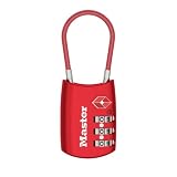 Master Lock 4688DRED TSA Accepted Cable Luggage Lock, Red